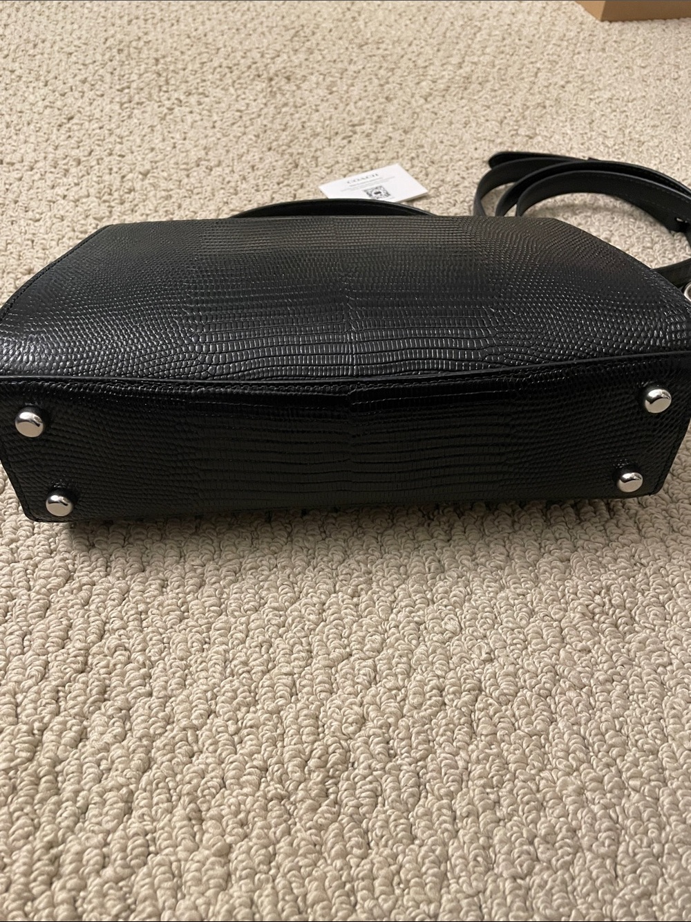 Coach Andrea Top handle Bag in Lizard Silver hardware - Picture 3 of 12